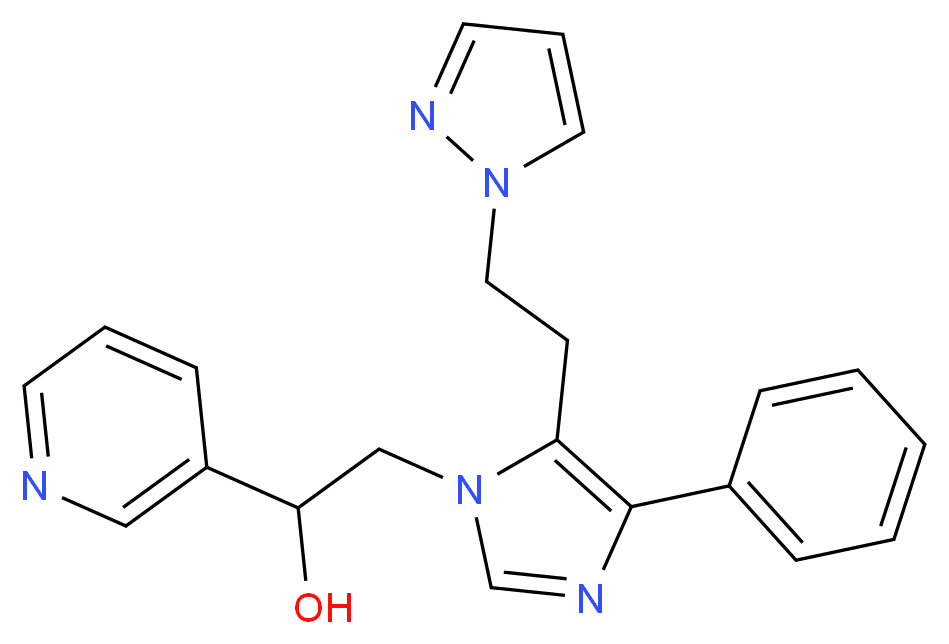 2-{4-phenyl-5-[2-(1H-pyrazol-1-yl)ethyl]-1H-imidazol-1-yl}-1-pyridin-3-ylethanol_Molecular_structure_CAS_)