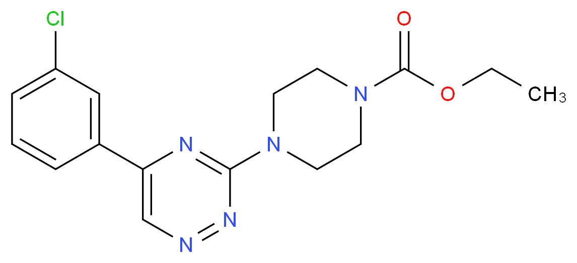 ethyl 4-[5-(3-chlorophenyl)-1,2,4-triazin-3-yl]-1-piperazinecarboxylate_Molecular_structure_CAS_)