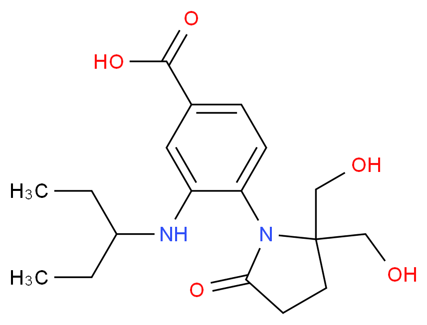 1-[4-Carboxy-2-(3-Pentylamino)Phenyl]-5,5'-Di(Hydroxymethyl)Pyrrolidin-2-One_Molecular_structure_CAS_)