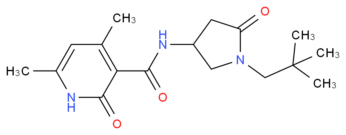 N-[1-(2,2-dimethylpropyl)-5-oxopyrrolidin-3-yl]-4,6-dimethyl-2-oxo-1,2-dihydropyridine-3-carboxamide_Molecular_structure_CAS_)