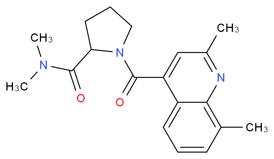 1-[(2,8-dimethylquinolin-4-yl)carbonyl]-N,N-dimethylprolinamide_Molecular_structure_CAS_)