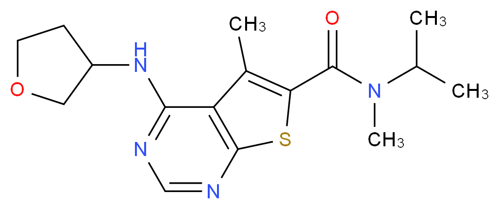 N-isopropyl-N,5-dimethyl-4-(tetrahydro-3-furanylamino)thieno[2,3-d]pyrimidine-6-carboxamide_Molecular_structure_CAS_)