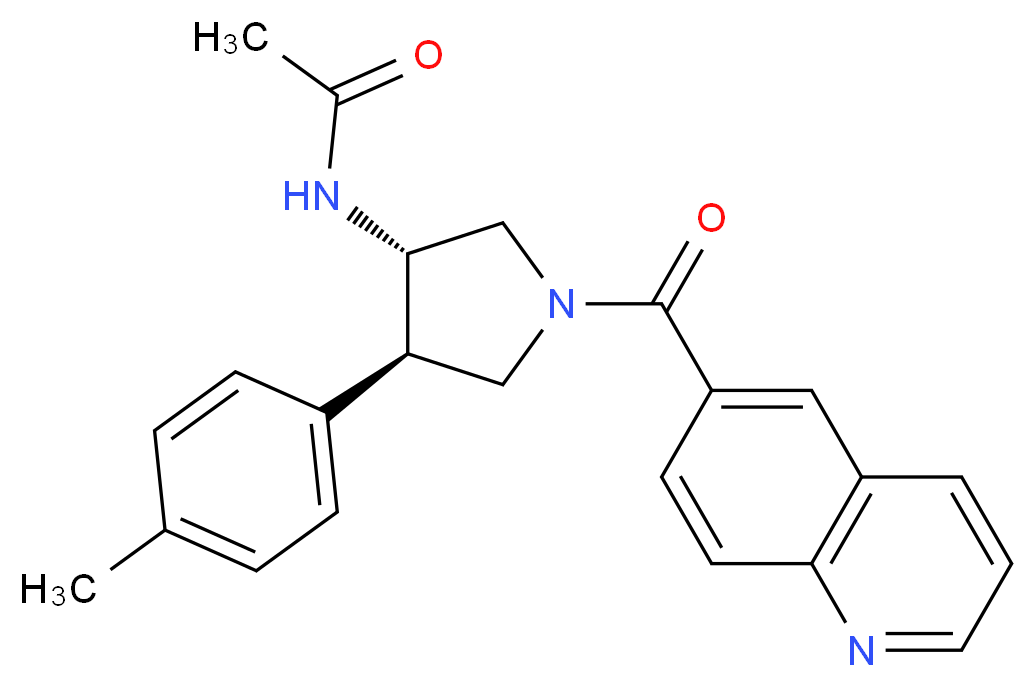 N-[(3S*,4R*)-4-(4-methylphenyl)-1-(quinolin-6-ylcarbonyl)pyrrolidin-3-yl]acetamide_Molecular_structure_CAS_)