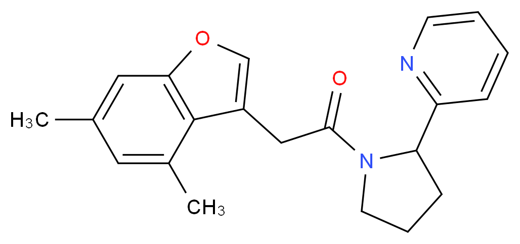 2-{1-[(4,6-dimethyl-1-benzofuran-3-yl)acetyl]-2-pyrrolidinyl}pyridine_Molecular_structure_CAS_)