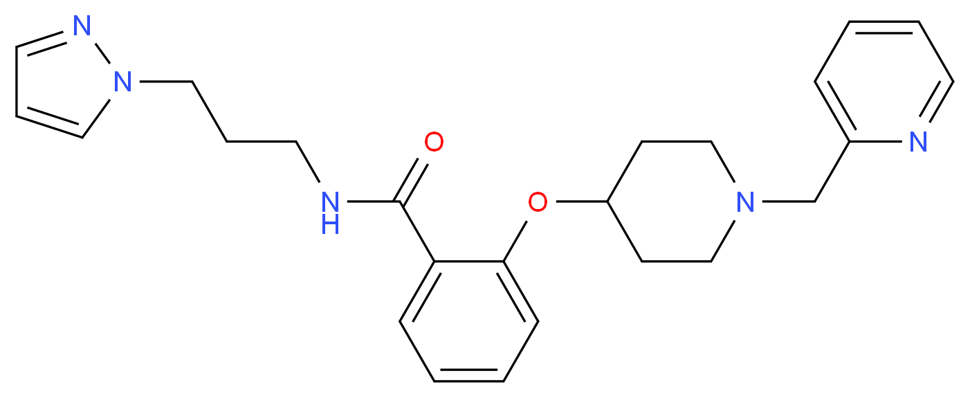 N-[3-(1H-pyrazol-1-yl)propyl]-2-{[1-(2-pyridinylmethyl)-4-piperidinyl]oxy}benzamide_Molecular_structure_CAS_)