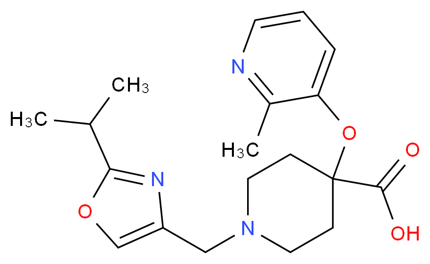 1-[(2-isopropyl-1,3-oxazol-4-yl)methyl]-4-[(2-methylpyridin-3-yl)oxy]piperidine-4-carboxylic acid_Molecular_structure_CAS_)