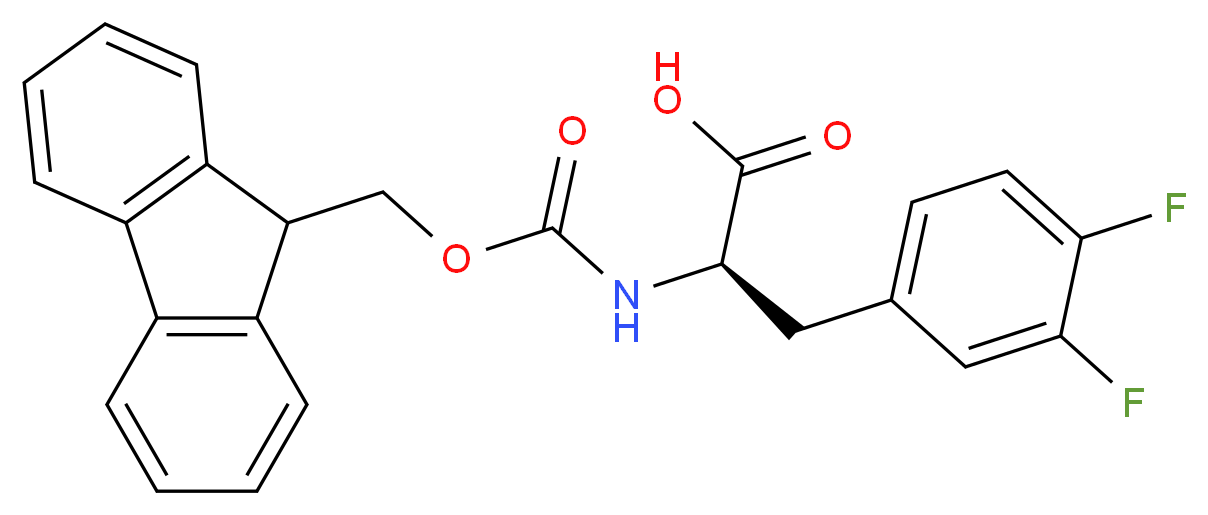 3,4-Difluoro-D-phenylalanine, N-FMOC protected_Molecular_structure_CAS_198545-59-4)