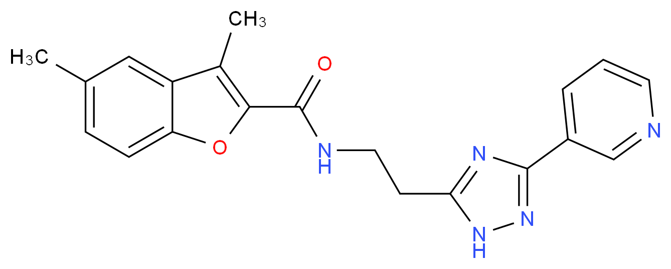 3,5-dimethyl-N-[2-(3-pyridin-3-yl-1H-1,2,4-triazol-5-yl)ethyl]-1-benzofuran-2-carboxamide_Molecular_structure_CAS_)