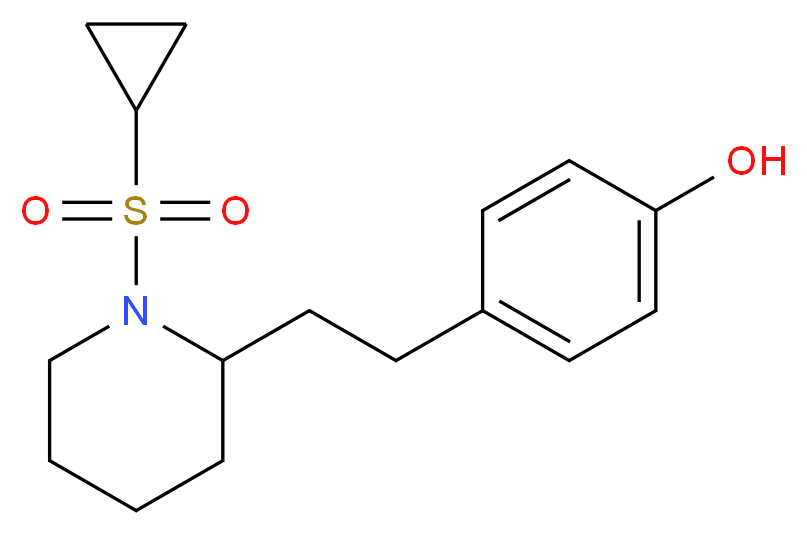 4-{2-[1-(cyclopropylsulfonyl)-2-piperidinyl]ethyl}phenol_Molecular_structure_CAS_)