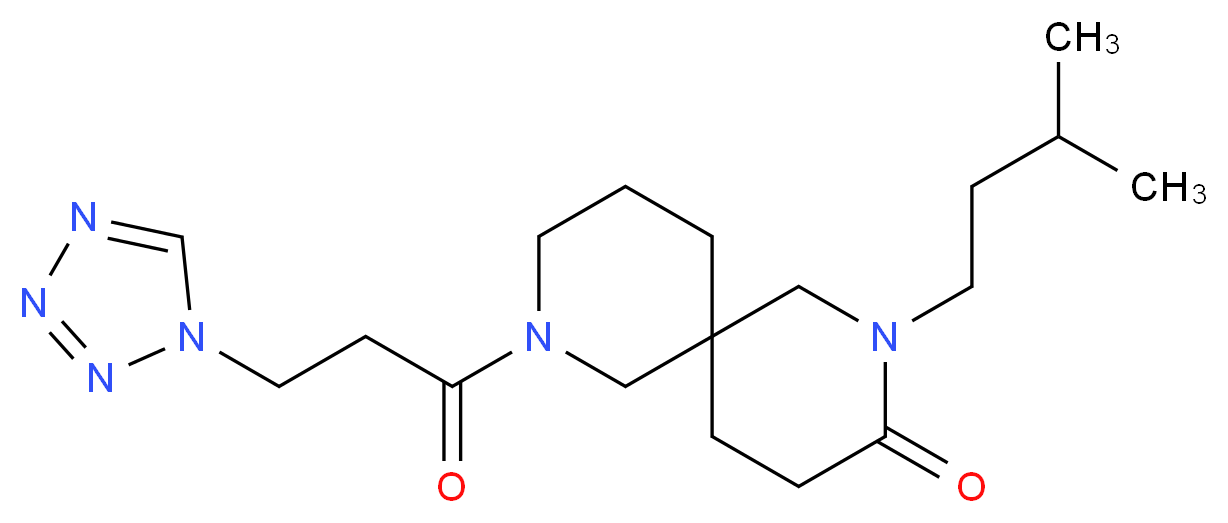 2-(3-methylbutyl)-8-[3-(1H-tetrazol-1-yl)propanoyl]-2,8-diazaspiro[5.5]undecan-3-one_Molecular_structure_CAS_)