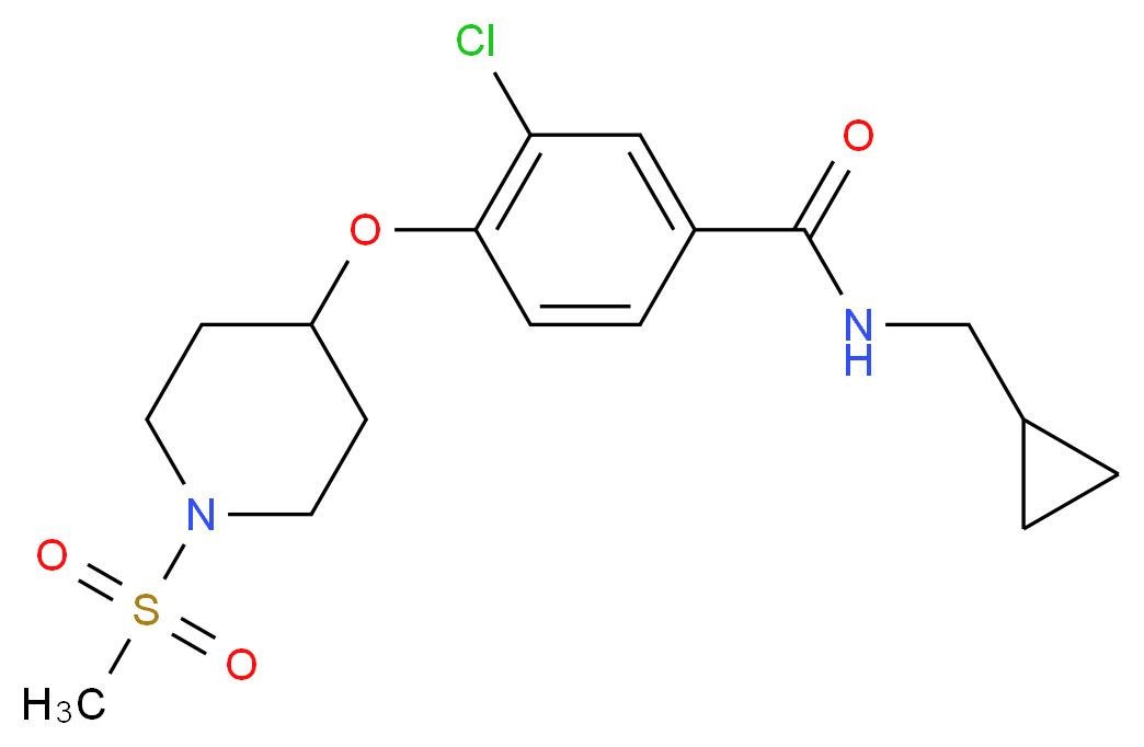 3-chloro-N-(cyclopropylmethyl)-4-{[1-(methylsulfonyl)-4-piperidinyl]oxy}benzamide_Molecular_structure_CAS_)