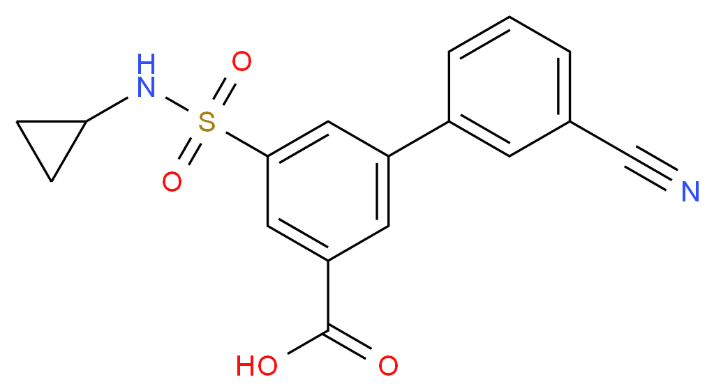 3'-cyano-5-[(cyclopropylamino)sulfonyl]biphenyl-3-carboxylic acid_Molecular_structure_CAS_)