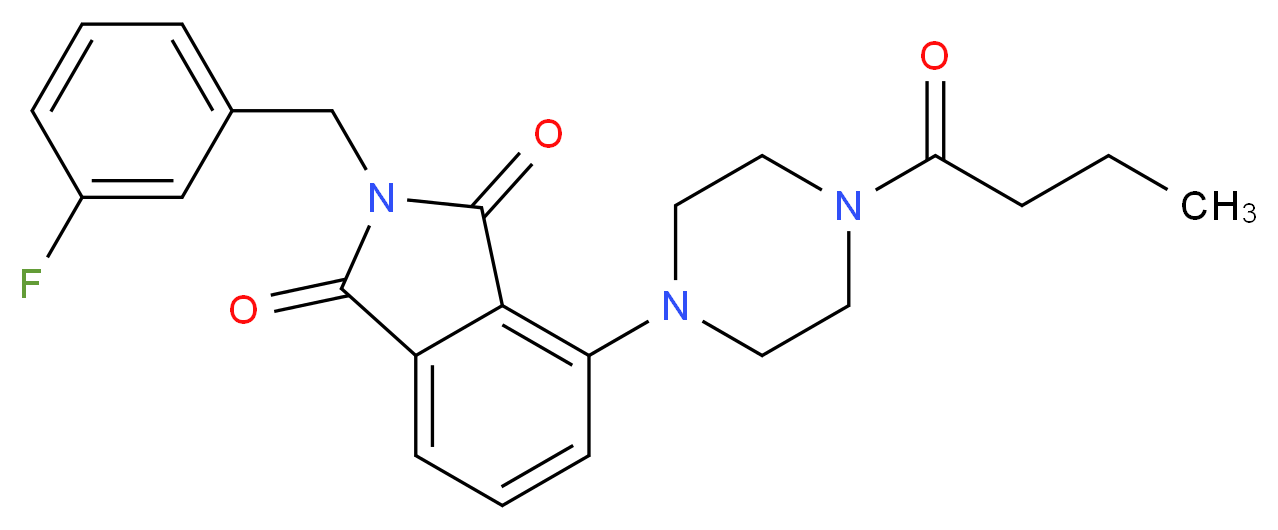 4-(4-butyryl-1-piperazinyl)-2-(3-fluorobenzyl)-1H-isoindole-1,3(2H)-dione_Molecular_structure_CAS_)