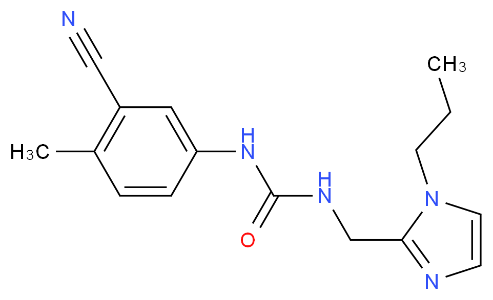 N-(3-cyano-4-methylphenyl)-N'-[(1-propyl-1H-imidazol-2-yl)methyl]urea_Molecular_structure_CAS_)