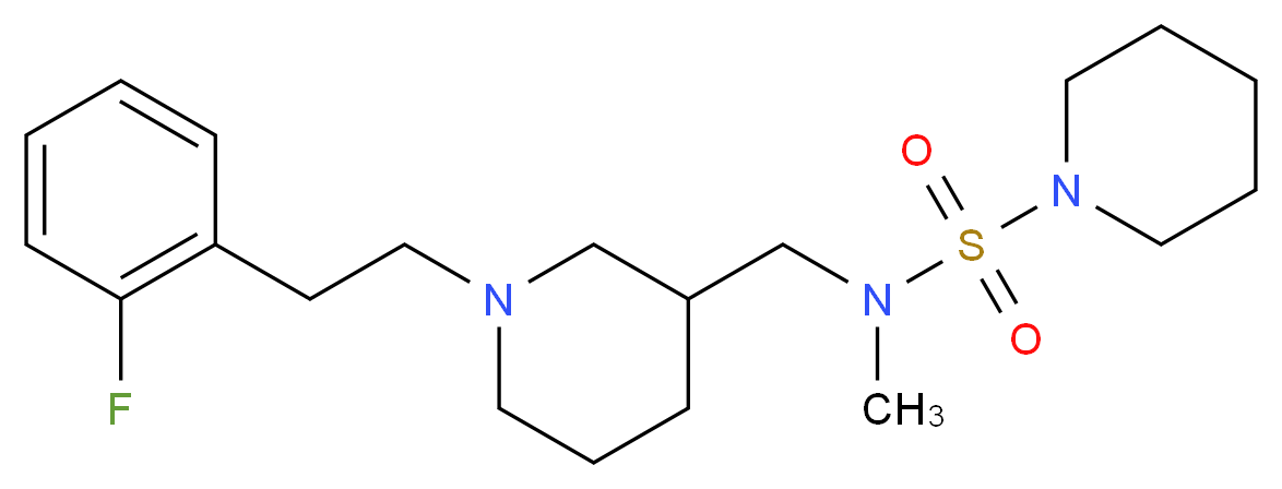 N-({1-[2-(2-fluorophenyl)ethyl]piperidin-3-yl}methyl)-N-methylpiperidine-1-sulfonamide_Molecular_structure_CAS_)
