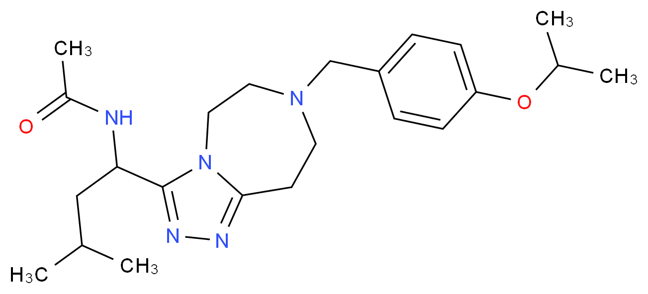 N-{1-[7-(4-isopropoxybenzyl)-6,7,8,9-tetrahydro-5H-[1,2,4]triazolo[4,3-d][1,4]diazepin-3-yl]-3-methylbutyl}acetamide_Molecular_structure_CAS_)