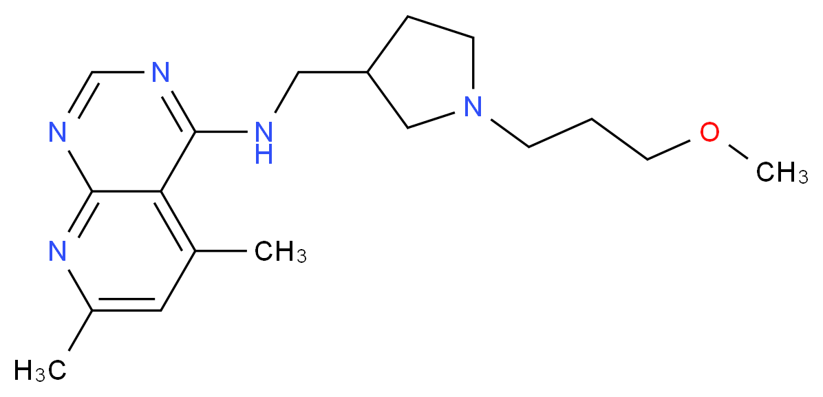 N-{[1-(3-methoxypropyl)pyrrolidin-3-yl]methyl}-5,7-dimethylpyrido[2,3-d]pyrimidin-4-amine_Molecular_structure_CAS_)