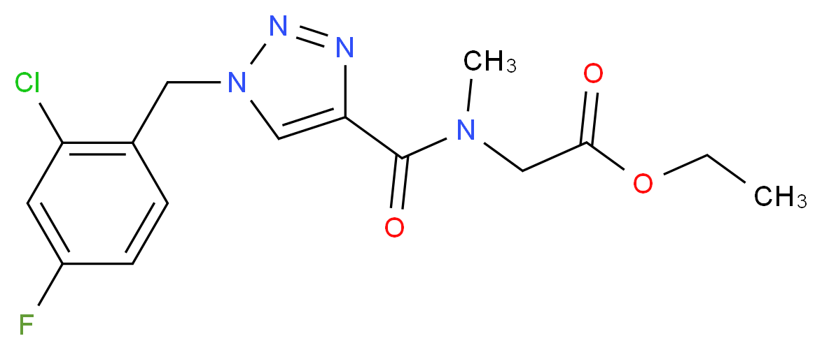 ethyl N-{[1-(2-chloro-4-fluorobenzyl)-1H-1,2,3-triazol-4-yl]carbonyl}-N-methylglycinate_Molecular_structure_CAS_)