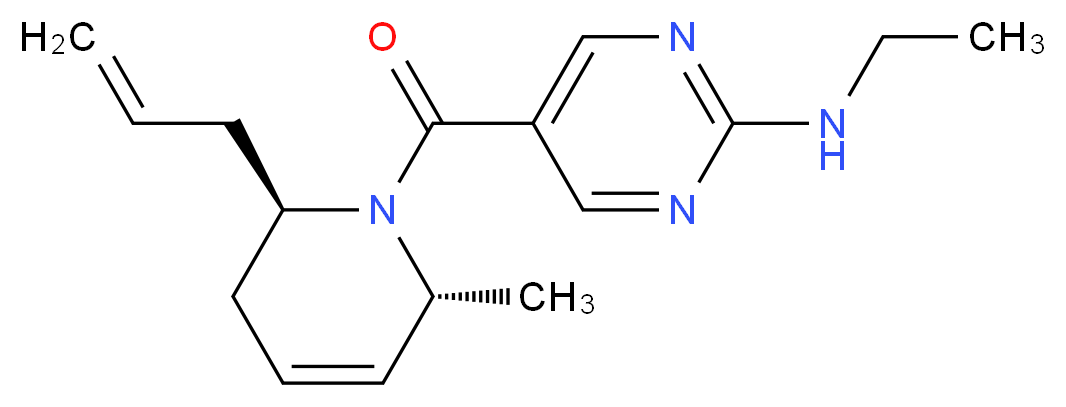 5-{[(2R*,6R*)-2-allyl-6-methyl-3,6-dihydropyridin-1(2H)-yl]carbonyl}-N-ethylpyrimidin-2-amine_Molecular_structure_CAS_)