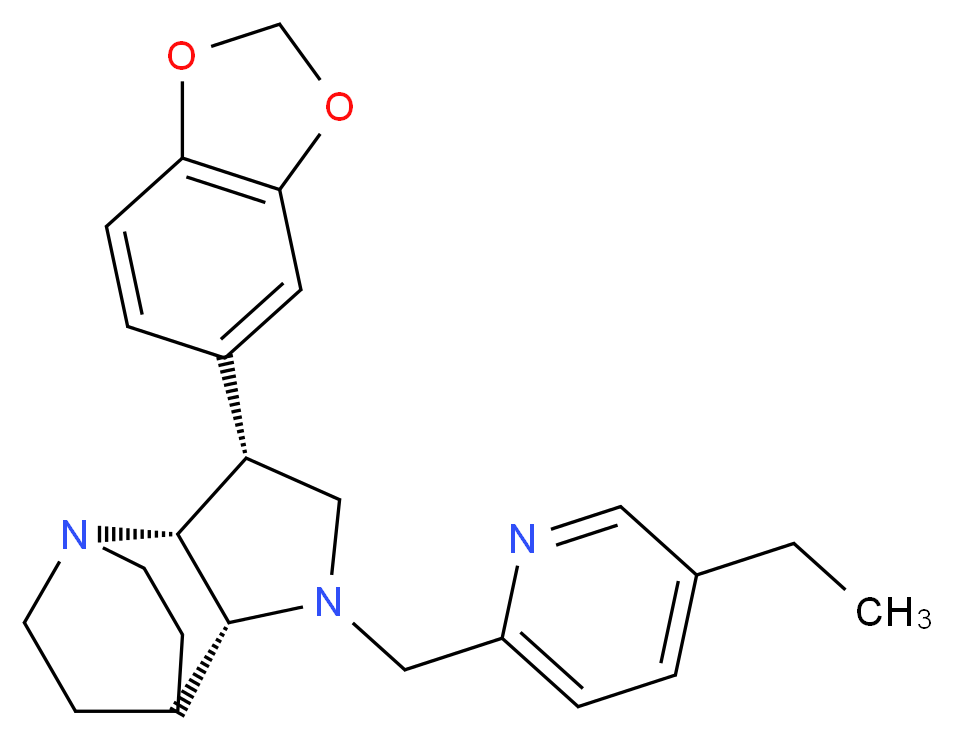 (3R*,3aR*,7aR*)-3-(1,3-benzodioxol-5-yl)-1-[(5-ethylpyridin-2-yl)methyl]octahydro-4,7-ethanopyrrolo[3,2-b]pyridine_Molecular_structure_CAS_)