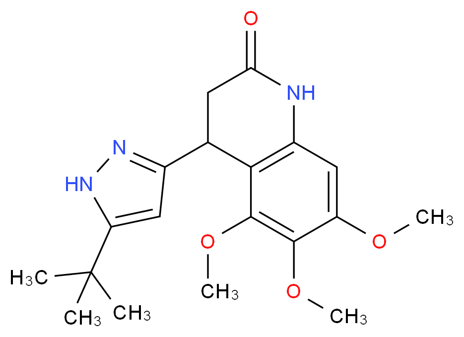 4-(5-tert-butyl-1H-pyrazol-3-yl)-5,6,7-trimethoxy-3,4-dihydroquinolin-2(1H)-one_Molecular_structure_CAS_)