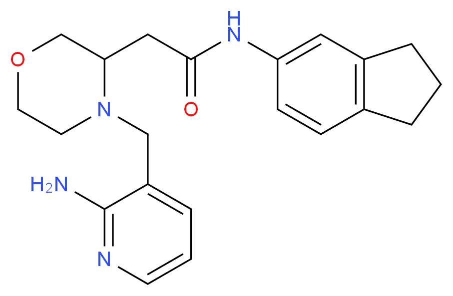 2-{4-[(2-amino-3-pyridinyl)methyl]-3-morpholinyl}-N-(2,3-dihydro-1H-inden-5-yl)acetamide_Molecular_structure_CAS_)