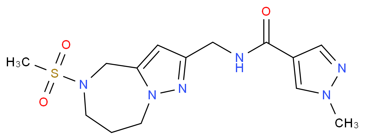 1-methyl-N-{[5-(methylsulfonyl)-5,6,7,8-tetrahydro-4H-pyrazolo[1,5-a][1,4]diazepin-2-yl]methyl}-1H-pyrazole-4-carboxamide_Molecular_structure_CAS_)