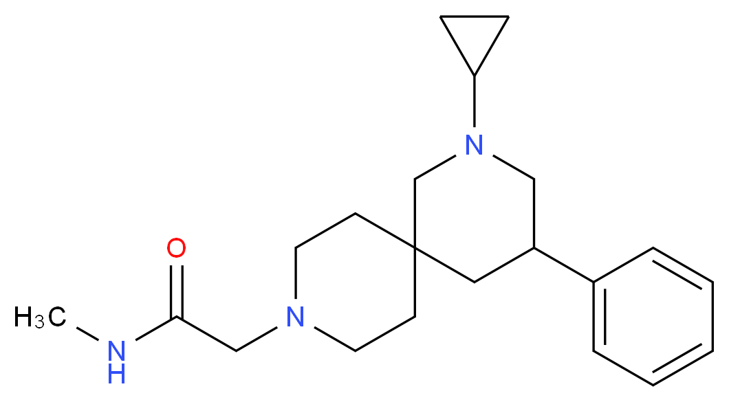 2-(2-cyclopropyl-4-phenyl-2,9-diazaspiro[5.5]undec-9-yl)-N-methylacetamide_Molecular_structure_CAS_)