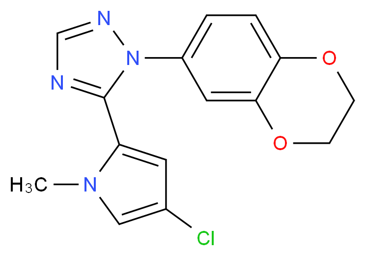 5-(4-chloro-1-methyl-1H-pyrrol-2-yl)-1-(2,3-dihydro-1,4-benzodioxin-6-yl)-1H-1,2,4-triazole_Molecular_structure_CAS_)