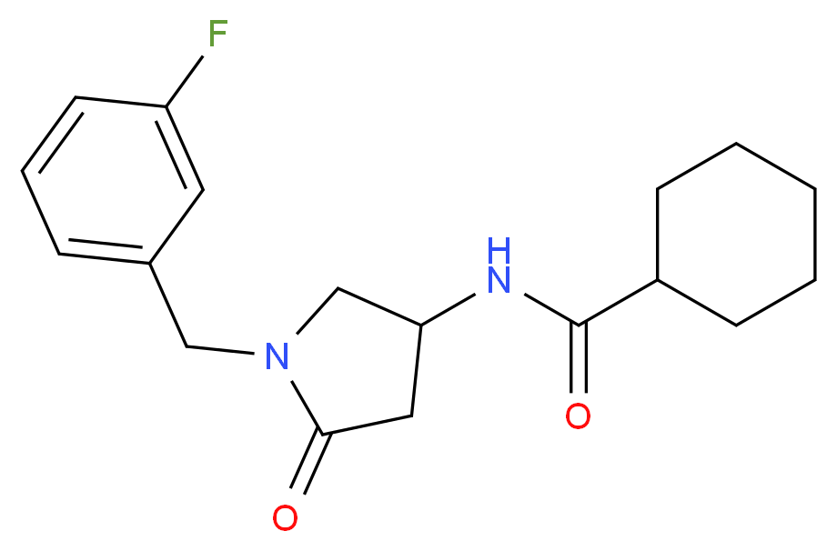N-[1-(3-fluorobenzyl)-5-oxo-3-pyrrolidinyl]cyclohexanecarboxamide_Molecular_structure_CAS_)