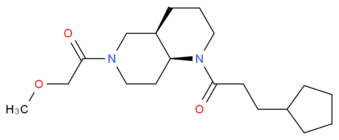 (4aR*,8aS*)-1-(3-cyclopentylpropanoyl)-6-(methoxyacetyl)decahydro-1,6-naphthyridine_Molecular_structure_CAS_)