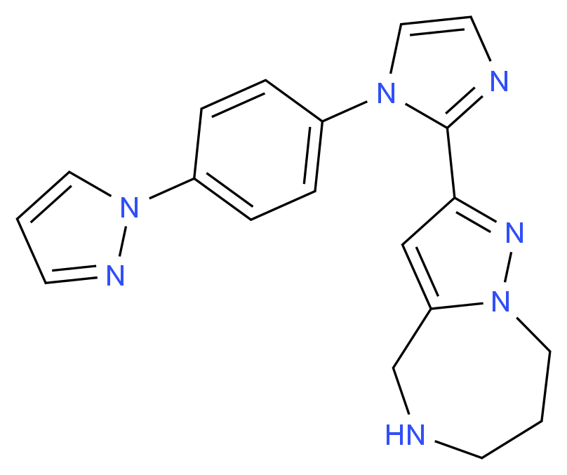 2-{1-[4-(1H-pyrazol-1-yl)phenyl]-1H-imidazol-2-yl}-5,6,7,8-tetrahydro-4H-pyrazolo[1,5-a][1,4]diazepine_Molecular_structure_CAS_)