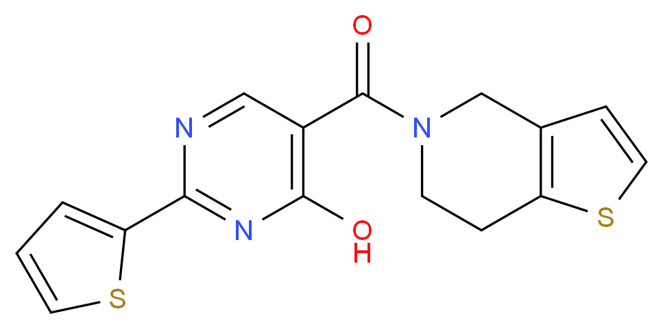 5-(6,7-dihydrothieno[3,2-c]pyridin-5(4H)-ylcarbonyl)-2-(2-thienyl)pyrimidin-4-ol_Molecular_structure_CAS_)