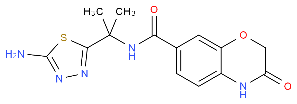 N-[1-(5-amino-1,3,4-thiadiazol-2-yl)-1-methylethyl]-3-oxo-3,4-dihydro-2H-1,4-benzoxazine-7-carboxamide_Molecular_structure_CAS_)