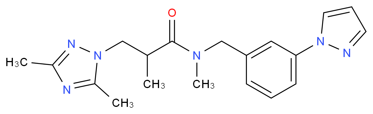 3-(3,5-dimethyl-1H-1,2,4-triazol-1-yl)-N,2-dimethyl-N-[3-(1H-pyrazol-1-yl)benzyl]propanamide_Molecular_structure_CAS_)