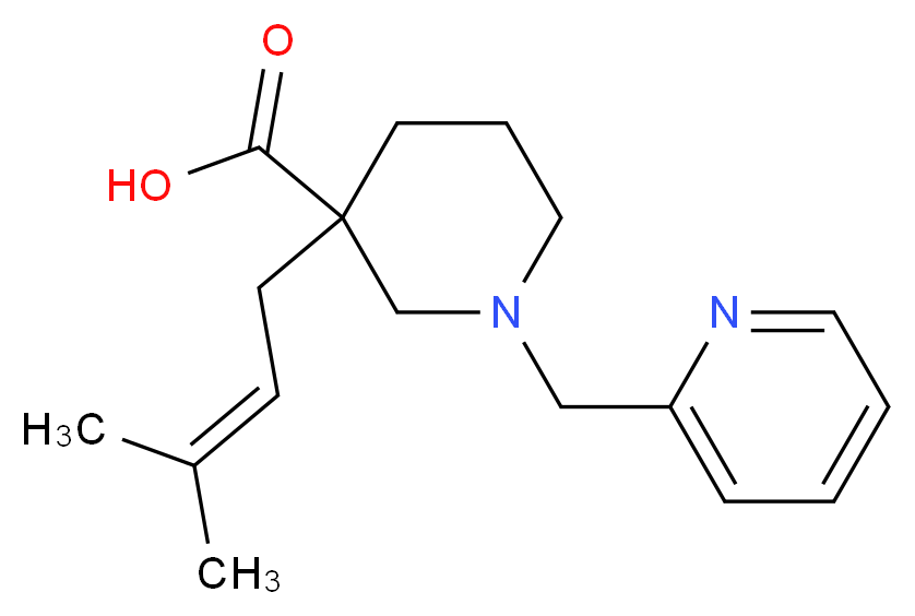 3-(3-methyl-2-buten-1-yl)-1-(2-pyridinylmethyl)-3-piperidinecarboxylic acid_Molecular_structure_CAS_)