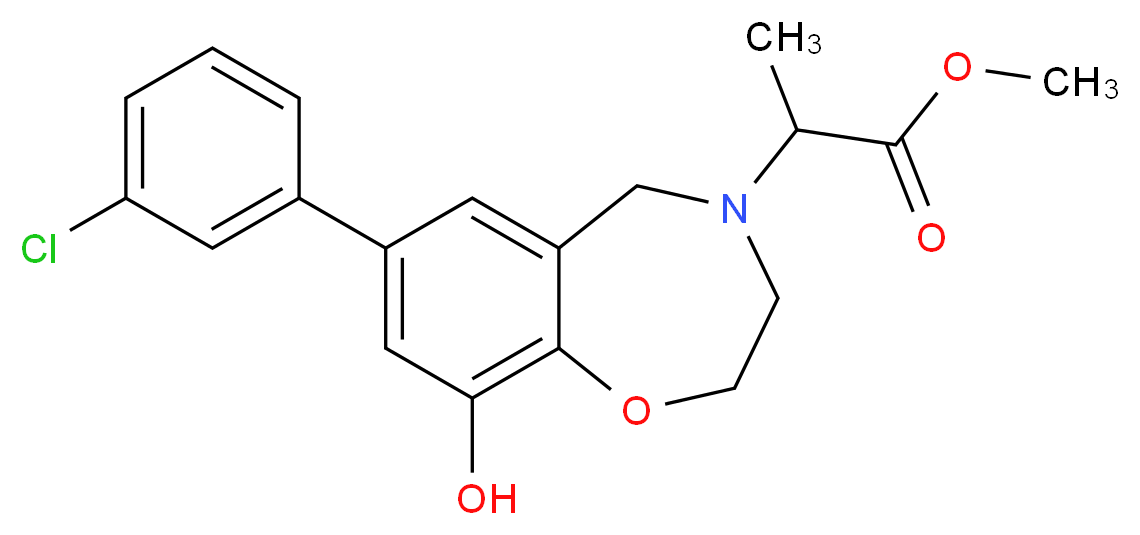methyl 2-[7-(3-chlorophenyl)-9-hydroxy-2,3-dihydro-1,4-benzoxazepin-4(5H)-yl]propanoate_Molecular_structure_CAS_)