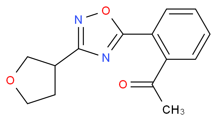 1-{2-[3-(tetrahydrofuran-3-yl)-1,2,4-oxadiazol-5-yl]phenyl}ethanone_Molecular_structure_CAS_)