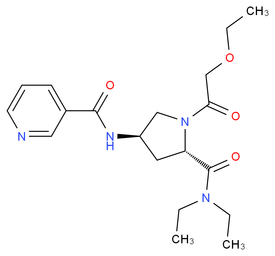 N-[(3R,5S)-5-[(diethylamino)carbonyl]-1-(ethoxyacetyl)pyrrolidin-3-yl]nicotinamide (non-preferred name)_Molecular_structure_CAS_)