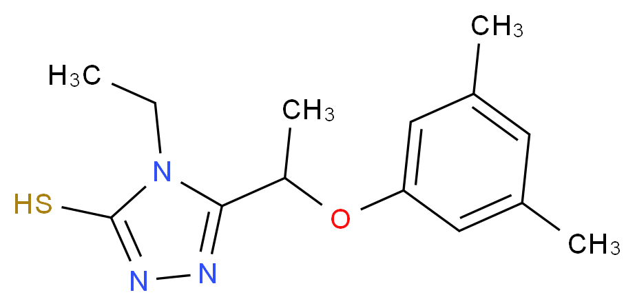 5-[1-(3,5-Dimethylphenoxy)ethyl]-4-ethyl-4H-1,2,4-triazole-3-thiol_Molecular_structure_CAS_)