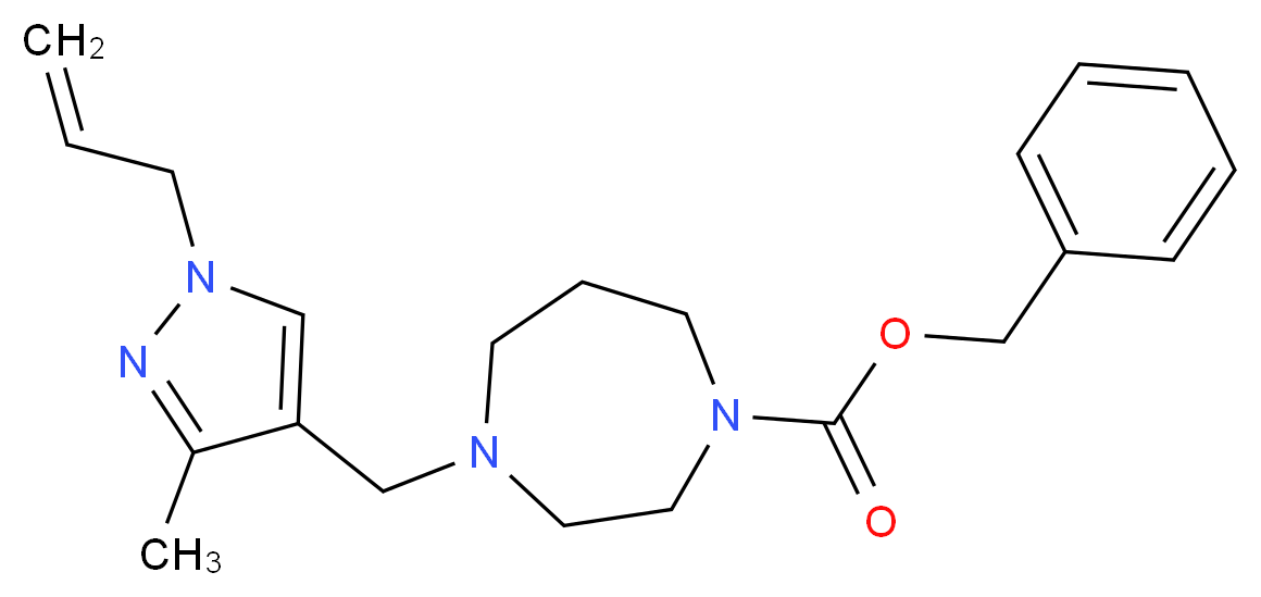 benzyl 4-[(1-allyl-3-methyl-1H-pyrazol-4-yl)methyl]-1,4-diazepane-1-carboxylate_Molecular_structure_CAS_)