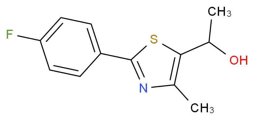 1-[2-(4-fluorophenyl)-4-methyl-1,3-thiazol-5-yl]ethan-1-ol_Molecular_structure_CAS_)