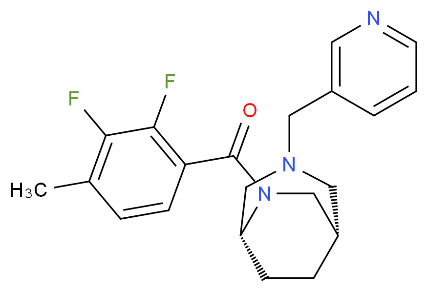 (1S*,5R*)-6-(2,3-difluoro-4-methylbenzoyl)-3-(3-pyridinylmethyl)-3,6-diazabicyclo[3.2.2]nonane_Molecular_structure_CAS_)