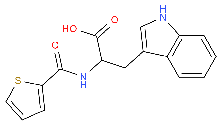 3-(1H-Indol-3-yl)-2-[(thiophene-2-carbonyl)-amino]-propionic acid_Molecular_structure_CAS_)