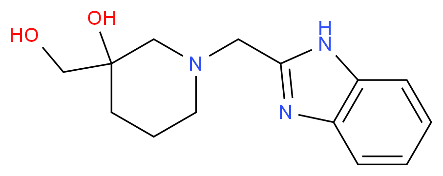 1-(1H-benzimidazol-2-ylmethyl)-3-(hydroxymethyl)-3-piperidinol_Molecular_structure_CAS_)