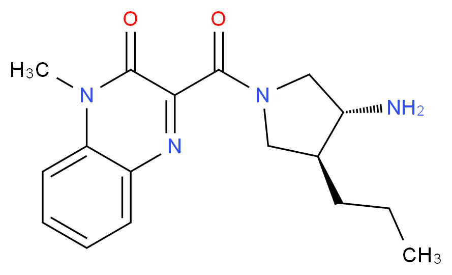 3-{[(3R*,4S*)-3-amino-4-propylpyrrolidin-1-yl]carbonyl}-1-methylquinoxalin-2(1H)-one_Molecular_structure_CAS_)
