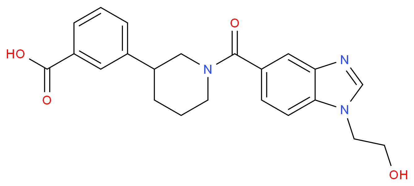 3-(1-{[1-(2-hydroxyethyl)-1H-benzimidazol-5-yl]carbonyl}piperidin-3-yl)benzoic acid_Molecular_structure_CAS_)