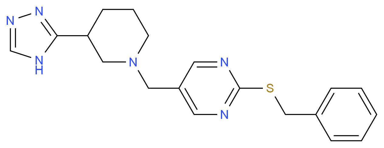 2-(benzylthio)-5-{[3-(4H-1,2,4-triazol-3-yl)piperidin-1-yl]methyl}pyrimidine_Molecular_structure_CAS_)