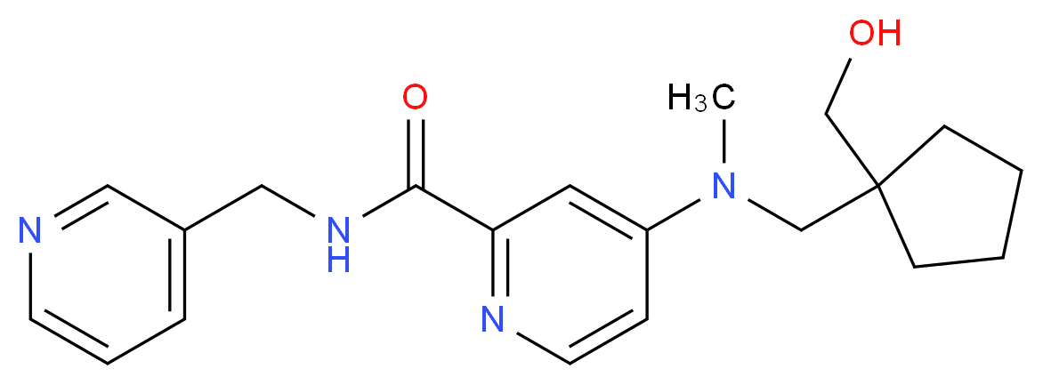 4-[{[1-(hydroxymethyl)cyclopentyl]methyl}(methyl)amino]-N-(3-pyridinylmethyl)-2-pyridinecarboxamide_Molecular_structure_CAS_)