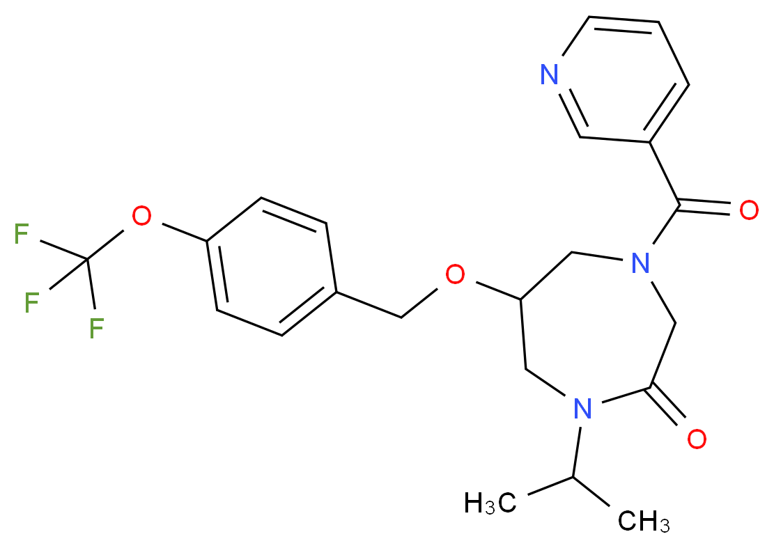 1-isopropyl-4-(3-pyridinylcarbonyl)-6-{[4-(trifluoromethoxy)benzyl]oxy}-1,4-diazepan-2-one_Molecular_structure_CAS_)